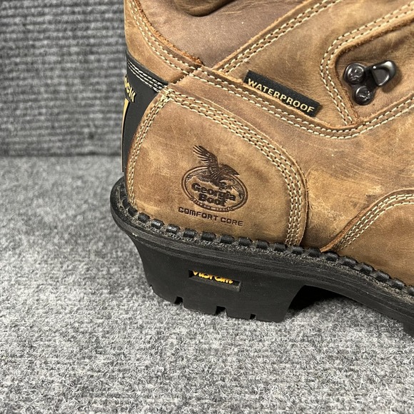 Georgia Boot Boots Mens Size 9.5 Brown Leather Waterproof Work Vibram GB00096 main image 6